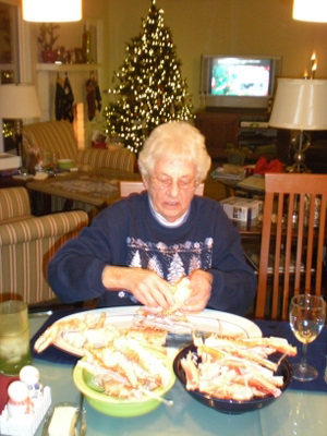 We had crab for dinner and Mary shelled all the leftover crab after we were all done.