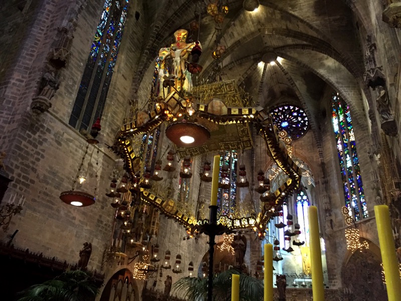 This wrought iron baldachin over the altar was designed by renowned architect and designer, Antoni Gaudí. 