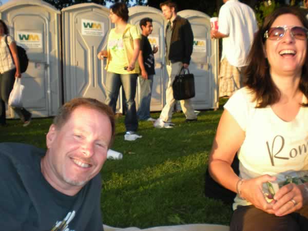 Waiting for the show to begin. Wow, great spot, too - right in front of the port-o-potties. 