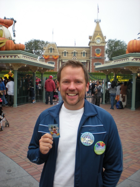 With my special free birthday ticket to the park and some birthday buttons they gave me to wear.