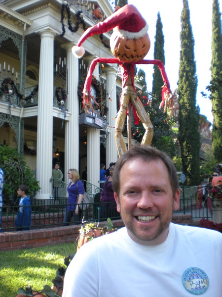 In front of the Haunted Mansion